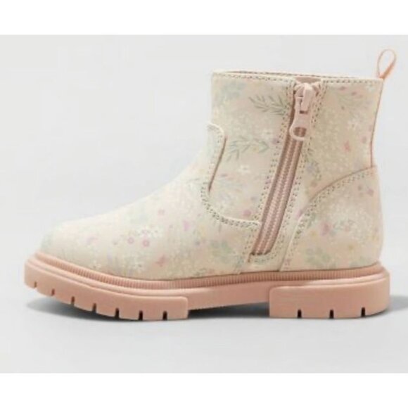 Cat & Jack Toddler Girls Floral Ankle Boots With Side Zipper size 5 NWOT - Picture 2 of 3